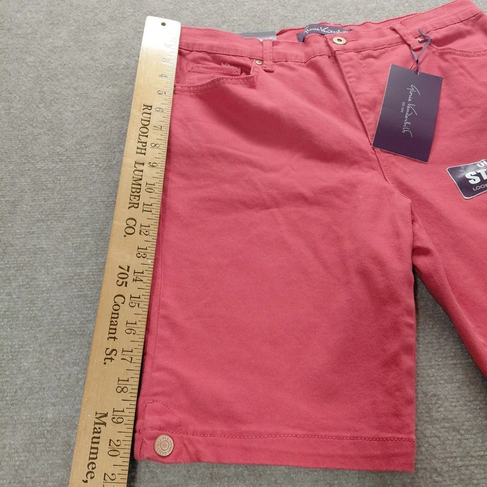 Gloria Vanderbilt Amanda Coral Embroidered Bling Capri Womens 12 Petite Pockets